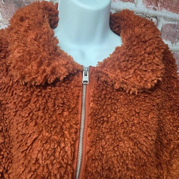 Women's EXPRESS Full Zip Sherpa Teddy Jacket XS/Small - Picture 3 of 7